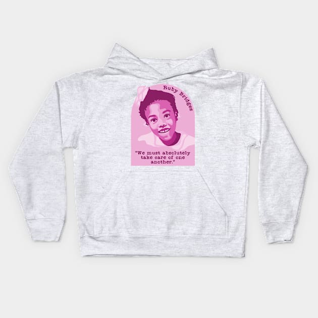 Ruby Bridges Portrait and Quote Kids Hoodie by Slightly Unhinged